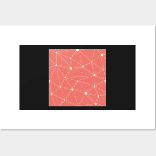 Pentagon grid coral Posters and Art